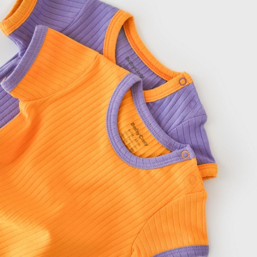 %100 Organic Ribana 2 Pcs Baby Short Sleeve Body Set - Picture 3 of 9